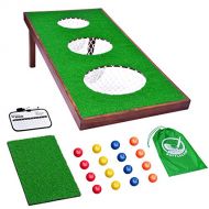 GoSports BattleChip PRO Golf Cornhole Game - Includes 4 x 2 Chipping Target, 16 Foam Balls, Hitting Mat, and Scorecard