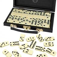 [아마존베스트]Kicko Domino Set - Premium Classic 28 Pieces Double Six in Durable Wooden Brown Box for Boys, Girls, Party Favors and Anytime Use - Up to 2-4 Players