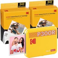 [아마존베스트]Kodak Mini 3 Retro Square (Polaroid) Instant Images in Premium Quality, Print on the Go with Mobile Phone, Mobile Photo Printer for Smartphone (iPhone & Android), Portable Bluetoot