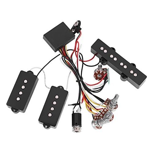  [아마존베스트]Alomejor Bass Wiring Pickup, E Bass Preamp Wiring Switch Pickup and Reinforced Line Musical Instrument Replacement
