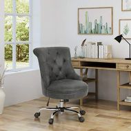 Great Deal Furniture Tyesha Home Office Microfiber Desk Chair, Slate