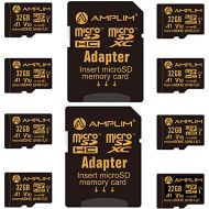Amplim 32GB Micro SD Card, 8 Pack MicroSD Memory Plus Adapter, MicroSDHC Class 10 UHS-I U1 V10 TF Extreme High Speed Nintendo-Switch, GoPro Hero, Raspberry Pi, Phone Galaxy, Camera
