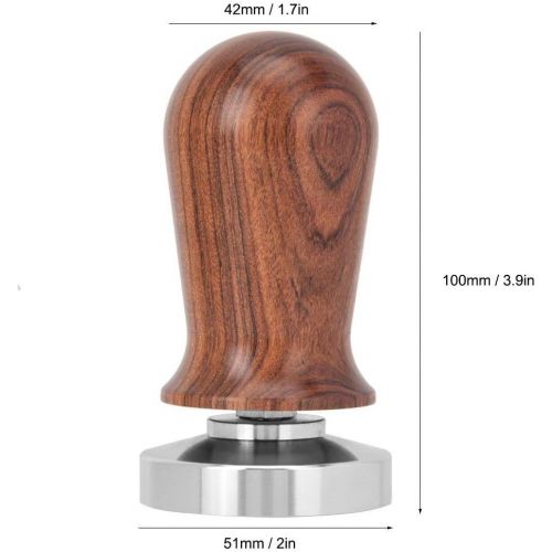  Fdit 51mm Coffee Tamper Wooden Handle Stainless Steel Flat Base Coffee Tamper Pressing Tool ((51mm))