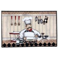 The Pecan Man FAT CHEF COOKING, PRINTED KITCHEN RUG (non skid back),1Pcs 18 x 28