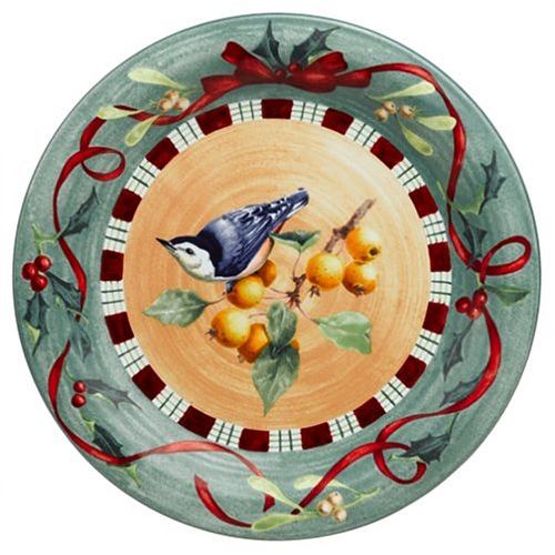 레녹스 Lenox Winter Greetings Everyday Stoneware Nuthatch Dinner Plate