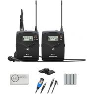 Sennheiser EW 112P G4 Camera-Mount Wireless Omni Lavalier Microphone System Bundled with AA Batteries | 4 Pack + Cleaning Cloth (3 Items)