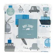 Boy Zone Cotton Sheet Set Cars Helicopters, Boats, Airplanes Blue White (Twin)