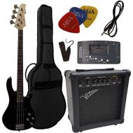 [아마존베스트]MSA Electric BassSet - Black Electric Bass - Gig Bag - BagStrapAmplifier 45 watt 3x PlectrumsTuner - CablesVision Sound Guitar - Lon