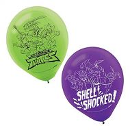 Amscan Rise of the TMNT Latex Balloons Green, Purple - 12 Pack of 6