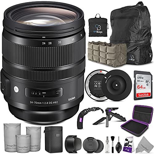 Sigma 24-70mm f/2.8 DG OS HSM Art Lens for Canon EF + Sigma USB Dock with Altura Photo Advanced Accessory and Travel Bundle