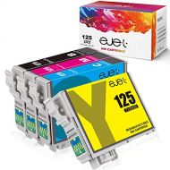 ejet 125 Remanufactured Ink Cartridge Replacement for Epson 125 T125 for Stylus NX125 NX127 NX230 NX420 NX530 NX625 Workforce 320 323 325 520 Printer (1 Black 1 Cyan 1 Magenta 1 Ye