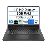 2020 Newest HP 14 Inch Premium Laptop, AMD Athlon Silver 3050U up to 3.2 GHz(Beat i5-7200U), 8GB DDR4 RAM, 256GB SSD, Bluetooth, Webcam,WiFi,Type-C, HDMI, Windows 10 S, Black + Las