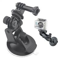 CAOMING ST-51 Mini Car Suction Cup Tripod Adapter + 7CM Diameter Base Mount for GoPro New Hero /HERO6 /5/5 Session /4 Session /4/3+ /3/2 /1, Xiaoyi and Other Action Cameras (Black)