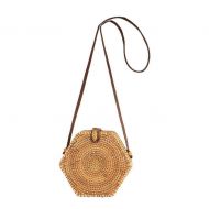 NOMIMAS Bohemian Retro Handmade Hexagon Rattan Straw Bags Women Fashion Casual Beach Travel Messenger Shoulder Bag