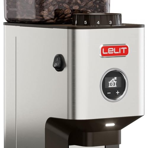  Lelit William PL72 Semi-professionnelle Kaffeemuehle-Edelstahl-Gehause-Mikro Mahlens und LCC Display fuer Regulierung der Mahldauer, Stainless Steel, stahl
