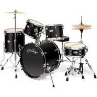 [아마존베스트]Ashthorpe 5-Piece Full Size Adult Drum Set with Remo Heads & Premium Brass Cymbals - Complete Professional Percussion Kit with Chrome Hardware - Black
