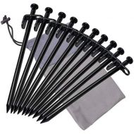 TRIWONDER Tent Stakes Heavy Duty Camping Stakes Forged Steel Tent Pegs Nails Outdoors Solid Stakes with Carrying Bag