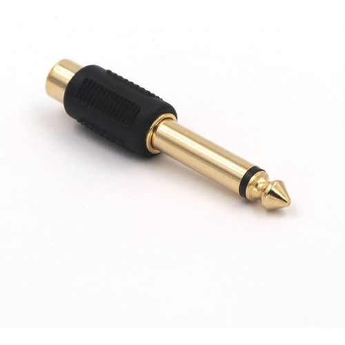  VCE RCA to 1/4 Audio Adapter, 6.35mm Mono Plug Male to RCA Female Connectors 6-Pack