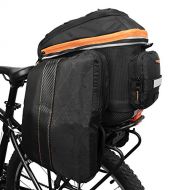 Ibera 2 in 1 PakRak Commuter Bicycle Trunk Bag with Expandable Panniers, Clip On Quick Release Design and Detachable Shoulder Strap