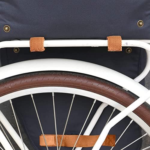  TOURBON Canvas Cycling Bicycle Bike Pannier Rear Seat Bag Rack Trunk (Waterproof, Roll-Up)