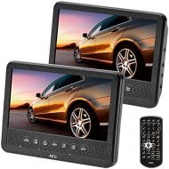 AEG Portable DVD Player DVD 4555, 2 x 17.8 cm (7 Inch) LCD Monitor, USB Port, Card Slot, Remote Control, Black