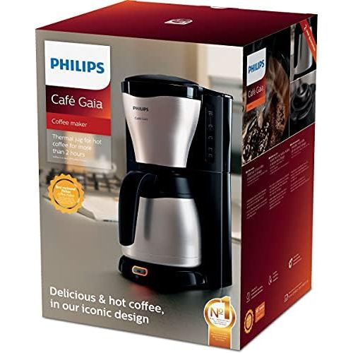 필립스 [아마존베스트]Philips 162058 HD 7548/20 Gaia Therm Coffee Maker 1000 W Black Stainless Steel