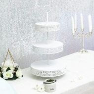 Efavormart 23 Tall WHITE 3-Tier Metal Reversible Dessert Cupcake Stand For Wedding Decoration Event