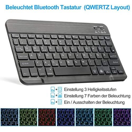  [아마존베스트]SENGBIRCH Keyboard Case for iPad Air 4 10.9 2020, Bluetooth Keyboard with iPad Protective Case (Illuminated Keyboard German Layout) Compatible with iPad Air 4 & iPad Pro 11 1&2 Gen
