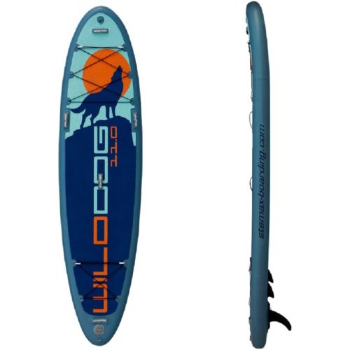  SUPwave Stemax Wild Dog 110 SUP Standup Paddel Board aufblasbar inkl Coil-Leash, Stand up Paddle, Yoga, Fitness, Hund, Wild Wasser