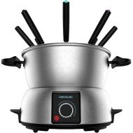 Cecotec FunGourmee Electric Fondue Stainless Steel for 8 People, Adjustable Temperature, 1000 W, with 8 Skewers, for Cheese, Chocolate and Oil
