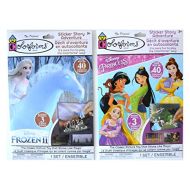 Generic Colorforms Sticker Story Adventure Frozen 2 & Disney Princess Sets (Over 80 pcs & 6 Scenes) (Bundle of 2 Packs)