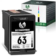 Economink Remanufactured Ink Cartridges Replacement for HP 63, HP63 Black, Work with HP Envy 4520 3634, OfficeJet 3830 5252 4650 5258 4655 4652 5255, DeskJet 3636 1111 3630 1112 36