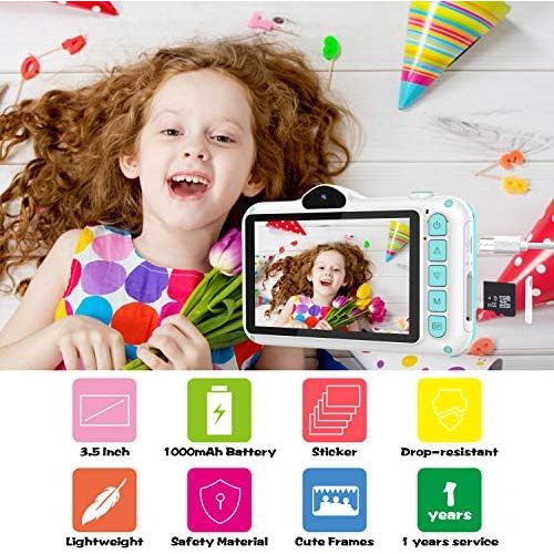  [아마존베스트]WOWGO Kids Digital Camera - 12MP Childrens Selfie Camera with 3.5 Inches Large Screen for Boys and Girls,1080P Rechargeable Electronic Camera with 32GB TF Card