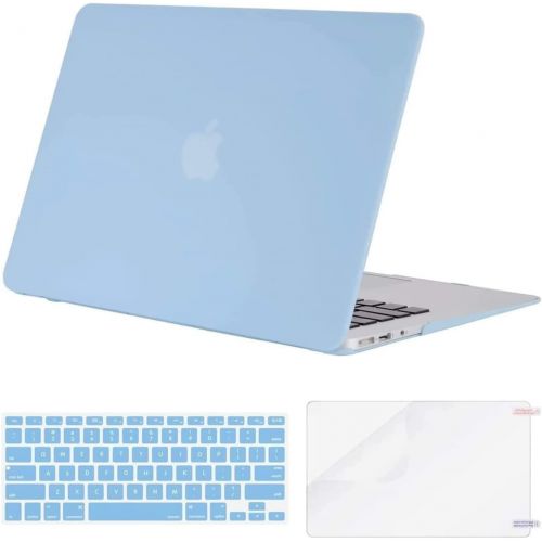  [아마존베스트]MOSISO Plastic Hard Shell Case & Keyboard Cover & Screen Protector Only Compatible with MacBook Air 13 inch (Models: A1369 & A1466, Older Version 2010-2017 Release), Airy Blue