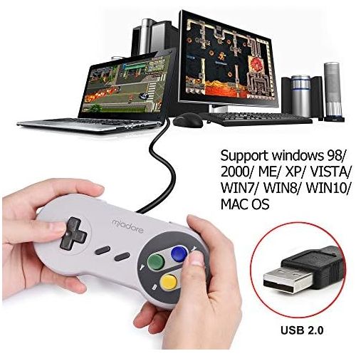  [아마존베스트]iNNEXT 2X USB Controller for SNES Games Classic Retro USB Gamepad Joystick for Windows PC Mac and Raspberry Pi System