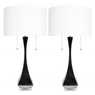 Urbanest Set of 2 Messina Table Lamps, Polished Nickel, 28-inch Tall
