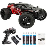 Hosim All Terrain Waterproof Rc Cars 1:14 4WD Monster Truck, High Speed 36+ kmh 2.4Ghz Electric Remote Control Car , Off-Road RC Buggy RC Toys Trucks for Kids and Adults(Red)