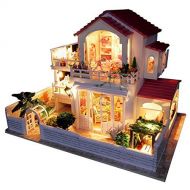 Rylai 3D Puzzles Wooden Handmade Dollhouse Miniature DIY Kit for Girls - New Large Villa Series DIY Assembling Model 3D Puzzle Building Toys Gift for Child Wooden Dollhouses & Furn