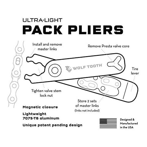  자전거 정비 공구 수리Wolf Tooth Components Pack Pliers - Master Link Combo Pliers - Black