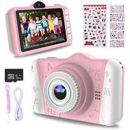 [아마존베스트]WOWGO Kids Digital Camera - 12MP Childrens Camera with Large Screen for Boys and Girls, 1080P Rechargeable Electronic Camera with 32GB TF Card