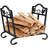 LLFF Foldable Fireplace Log Holder, Firewood Holder Log Basket for Wood with Handles Steel Wood Cradle for Wood Stove Hearth Log Carrier