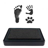 Lsushine Ink Pad for Baby Footprint, Baby Handprint, Paw Print Pad, Create Impressive Keepsake Stamp, Non-Toxic Ink pad, Perfect Baby Shower Registry Gift for Boys and Girls (Black)
