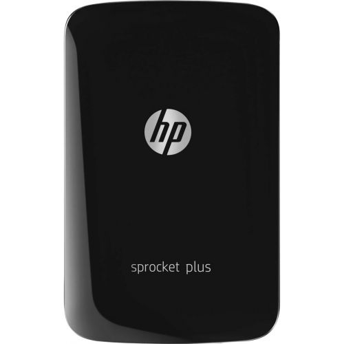 에이치피 HP Sprocket Plus Instant Photo Printer (Black) Prints on 2.3x3.4” Zink Sticky Back Pictures Straight from Smartphone & Social Media.