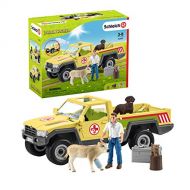 Schleich Farm World 12-Piece Veterinarian and Truck Toy Set with Animal Toys for Kids Ages 3-8