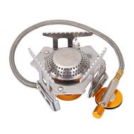 Dilwe Stove Burner Durable Aluminum Alloy Portable Camping Gas Stove Folding Stove with Convenient Piezo Ignition
