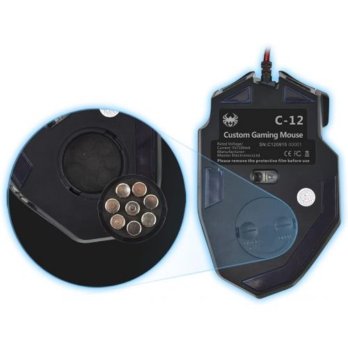  [아마존베스트]12 Programmable Buttons Zelotes C12 Gaming Mouse, AFUNTA Laser Double-Speed Adjustment 8000DPI Mice Support 4 Level Switch