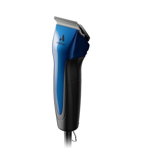  Andis 68520 Excel Professional 5-Speed Detachable Blade Clipper Kit - Animal/Dog Grooming, Rotary Motor, Soft-Grip Anti-Slip Housing, 14-Inch Cord, for All Coats & Breeds, SMC, Blue