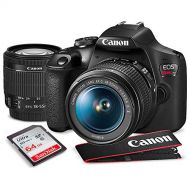 Canon T7 EOS Rebel DSLR Camera with EF-S 18-55mm f/3.5-5.6 is II Lens and Wide-Angle Lens Attachment + Battery Power Kit + 64GB SD Card Platinum Accessory Bundle