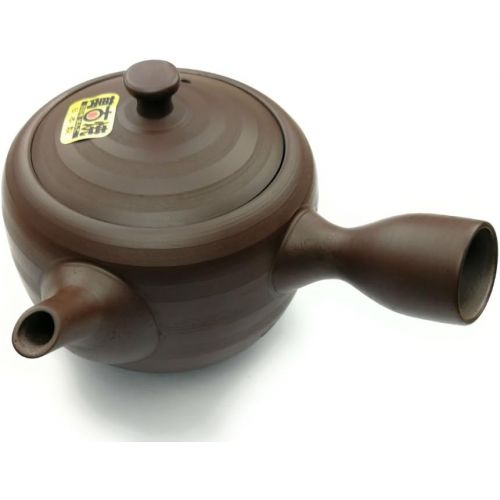  TeaClub Kyusu Japanische Teekanne aus Keramik Braun, Integriertes Teesieb, Einhand-Teekanne fuer Gruentee Zubereitung