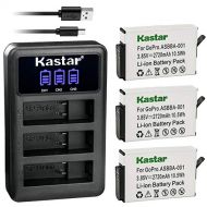 Kastar 3 Pack Battery and LCD Triple USB Charger Compatible with GoPro Camera ASBBA-001 Fusion Battery, GoPro ASBBA-001 Battery, GoPro Fusion 360-Degree Action Camera, GoPro Fusion